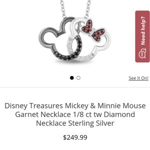 Kay jeweler's Disney collection Minnie and Mickey mouse diamond necklace